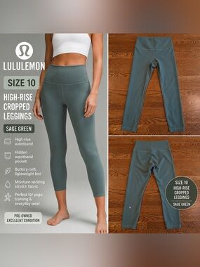 Lululemon High-Rise Cropped Leggings
Size 10
24” Inseam